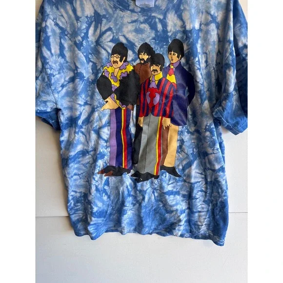 The Beatles Tie Dye T-Shirt Cartoon Band Tee Gildan Large Classic - Picture 5 of 6